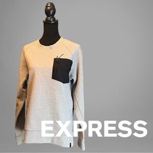 EXPRESS Mens Medium Gray Casual Sweatshirt NWOT